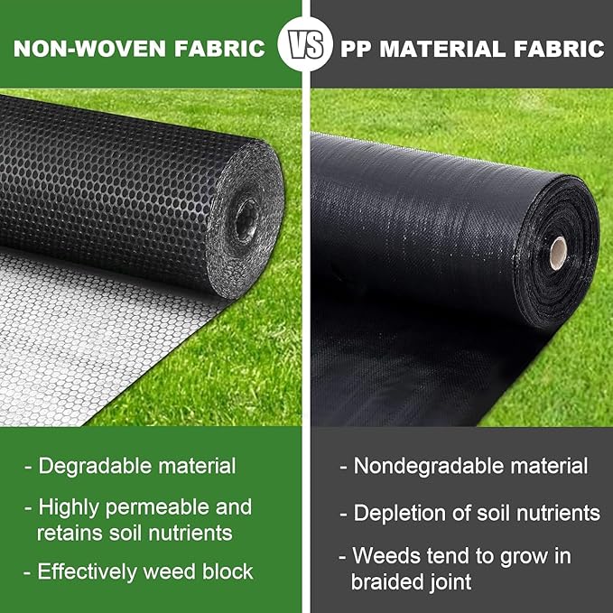 3FT x 30FT Weed Barrier Landscape Fabric 5.8oz Heavy-Duty Garden Ground Cover White Weed Control Mat Weed Blocker Mats Easy Setup for Yard Garden Bed Orchard Farm Fruit Trees
