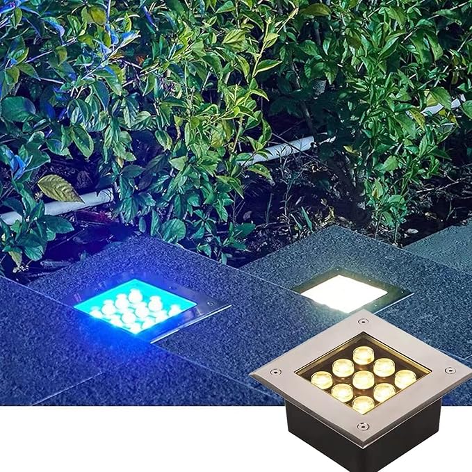 Square LED Spotlight - 12V Waterproof Outdoor Inground Landscape Lights