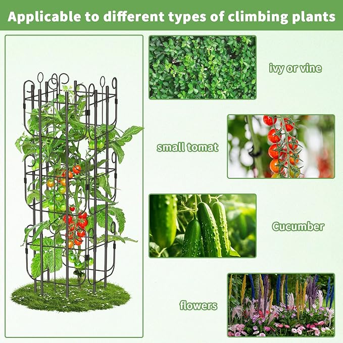 Garden Trellis for Climbing Plants Outdoor Rustproof Heavy Duty Plant Climber Support for Flowers Vine Cucumbers Expandable Height &amp Width No Dig Decorative Garden Fence Panels