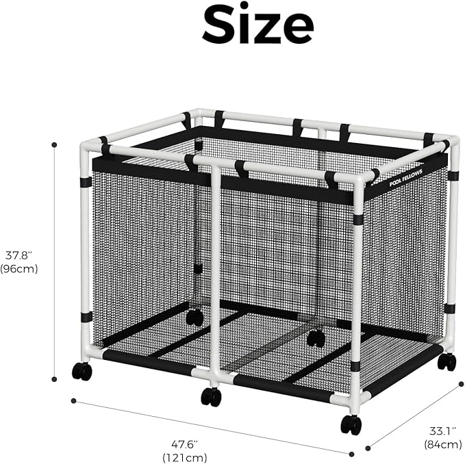 Pool Storage Bin 214 Gallons Holder for Noodles Toys Floats Towels Large Mesh Organizer for Swimming Equipments Max Style