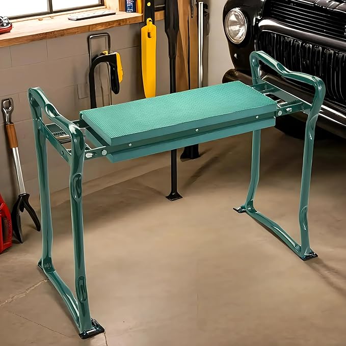 Collections Etc Garden Kneeler and Seat Green
