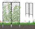 Zhongma 2 Pack Metal Garden Trellises for Climbing Plants 53.5 Inch Tall Metal Fence Plant Support Trellis for Flower and Vagetable