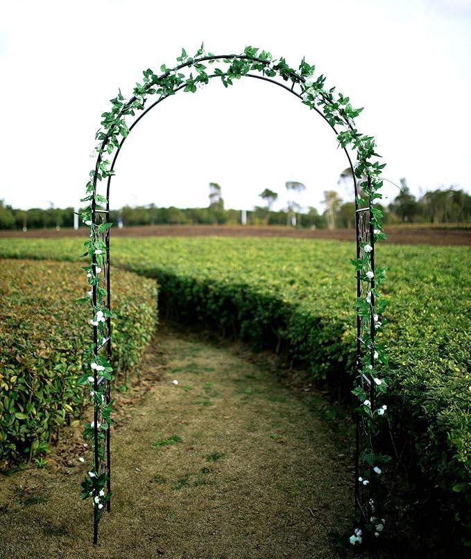 1. GO Steel Garden Arch 7'5'' High x 3'7'' Wide Garden Arbor for Various Climbing Plant Outdoor Garden Lawn Backyard