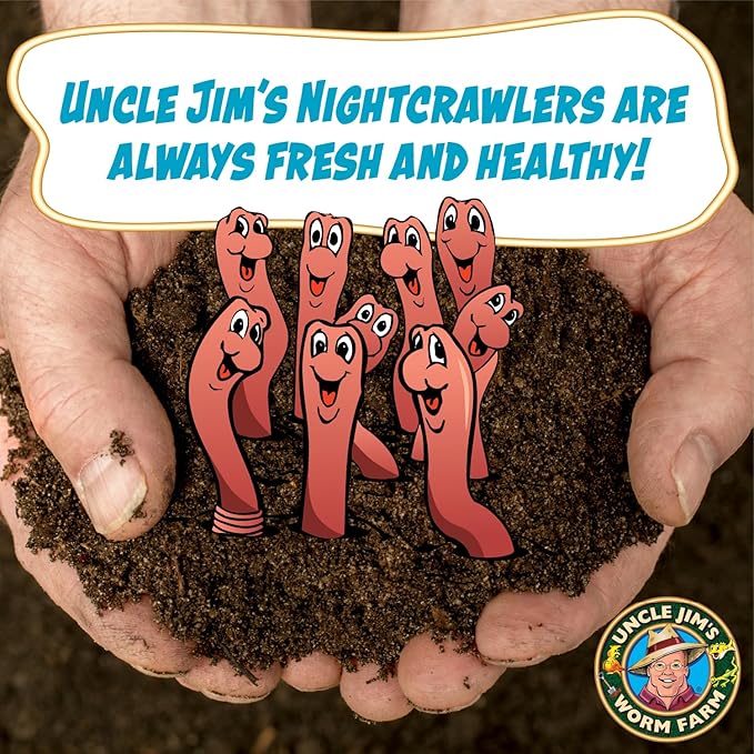 Uncle Jim's Worm Farm European Nightcrawlers Composting and Fishing Worms 1 Lb Pack