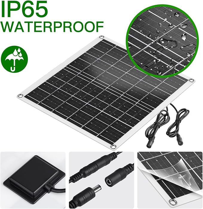 Solar Fan 15W Solar Panel Fan with Two IP67 Waterproof Fan for Small Chicken Coops Greenhouses Sheds Pet Houses Intake or Exhaust air