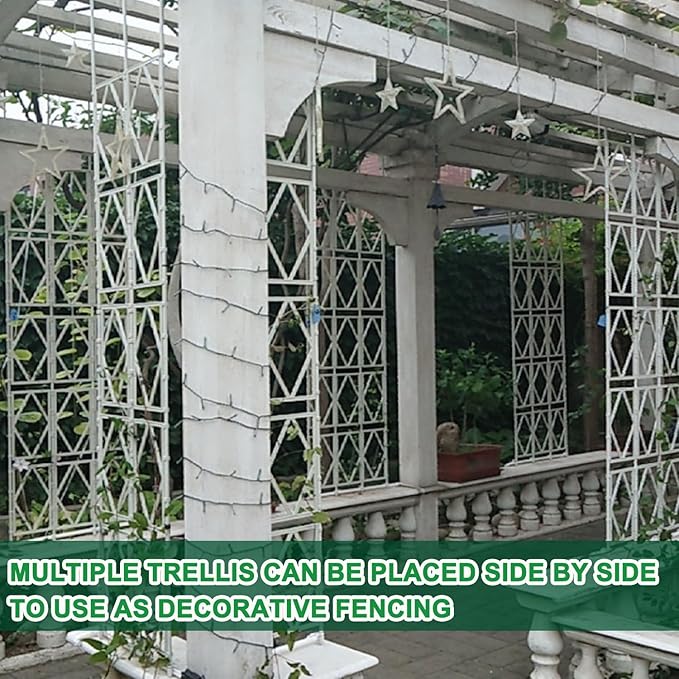 LTSRLL Foldable Garden Trellis Plant Supports - Weatherproof Coated Pot Trellis - Indoor Outdoor Decoration Fence for Climbing Vegetable Flower Fruits Vine Frame(Black60x150cm/23.6x59in)