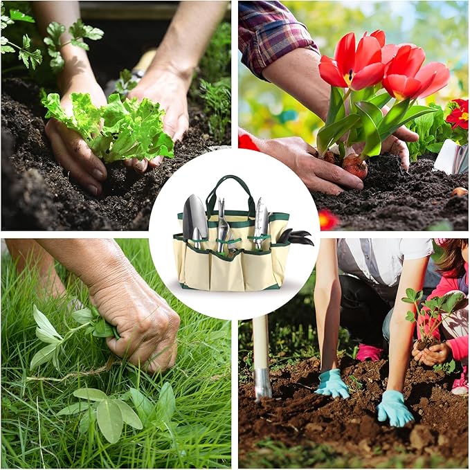 Gardening Supplies Garden Tool Set 19 Pcs Stainless Steel Garden Tool Kit with Bag Ideal Gardening Gifts for Women