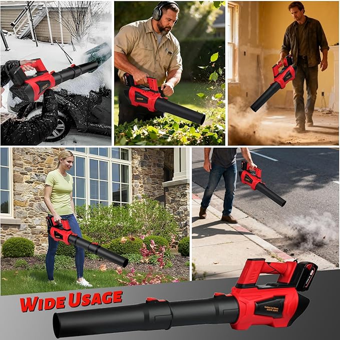 Cordless Leaf Blower for Milwaukee M18 18V Battery 650CFM 160MPH Turbo Mode &amp 4 Speeds Brushless Motor Electric Blower with Extension Tube for PatioLawnGarageBlowing LeavesDustSnow(No Batt