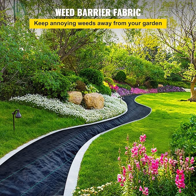 Heavy Duty 3FT x 500FT Woven Weed Barrier Landscape Fabric - 5OZ Gardening Weed Blocker Geotextile Drainage &amp Driveway Ground Cover for Landscaping and Weed Control