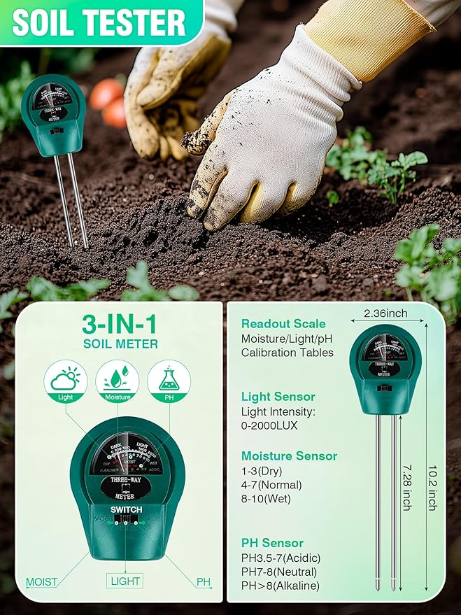 Seed Starter Tray with Grow Lights and Heat Mat 3-in-1 Soil Meter 80-Cell Seed Growing Tray Germination &amp Plant Propagation Station for Indoor Plants 2-Pack