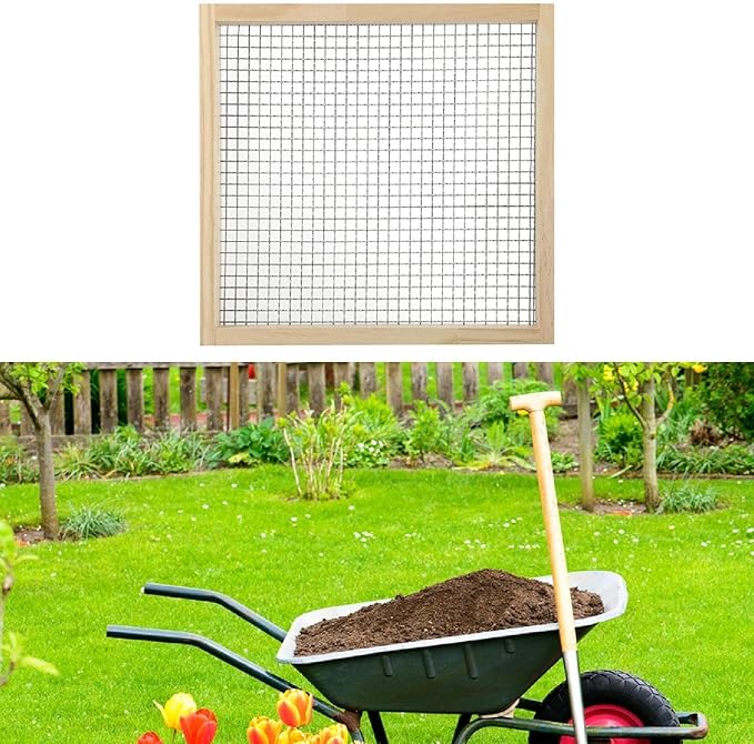 Garden Soil Sifter Sieve Dirt Sifter Gardening Tool Garden Soil Mesh for Home Yard Hole Diameter 3mm