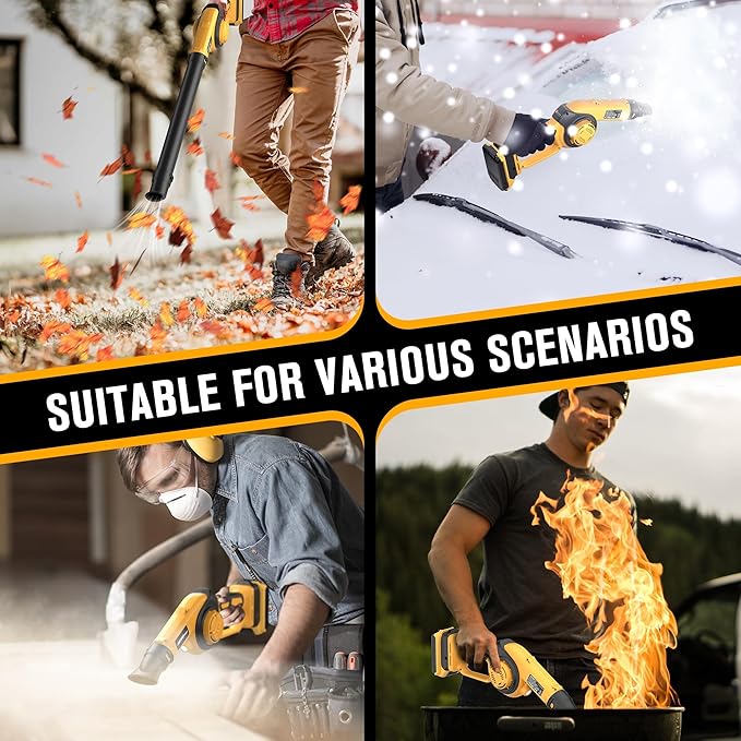 Cordless Leaf Blower Compatible with Dewalt 20V Max Battery (Tool Only) Up to 200MPH Small Electric Leaf Blower 3 Speeds Mode Battery Powered Mini Leaf Blowers for Patio