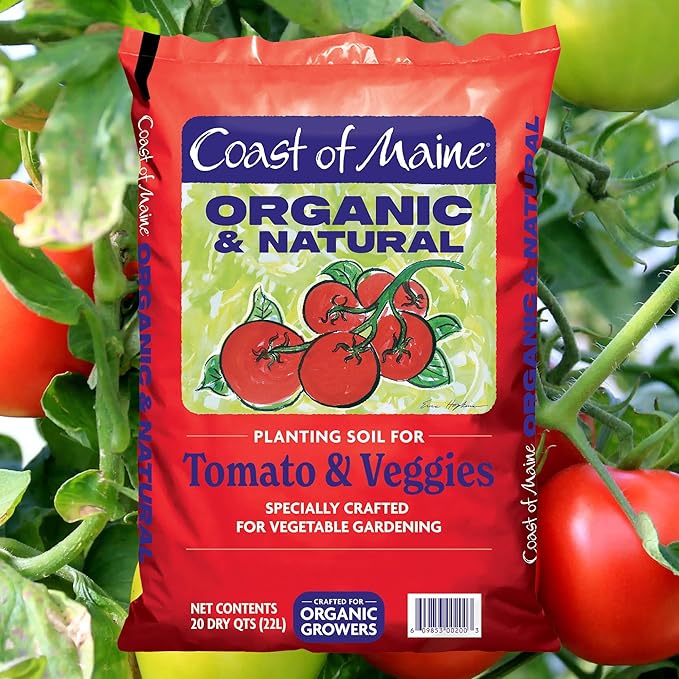 Coast of Maine Tomatoes and Veggies 20qt (Pack of 8) Organic and Natural Planting Soil Crafted for Vegetable Gardens and Organic Growers