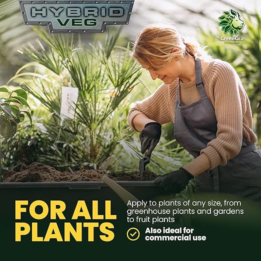 GreenGro Hybrid Veg Water-Soluble Fertilizer for Plants Highly Concentrated Liquid Plant Food for Indoor &amp Outdoor Gardens 12-12-12 6lb