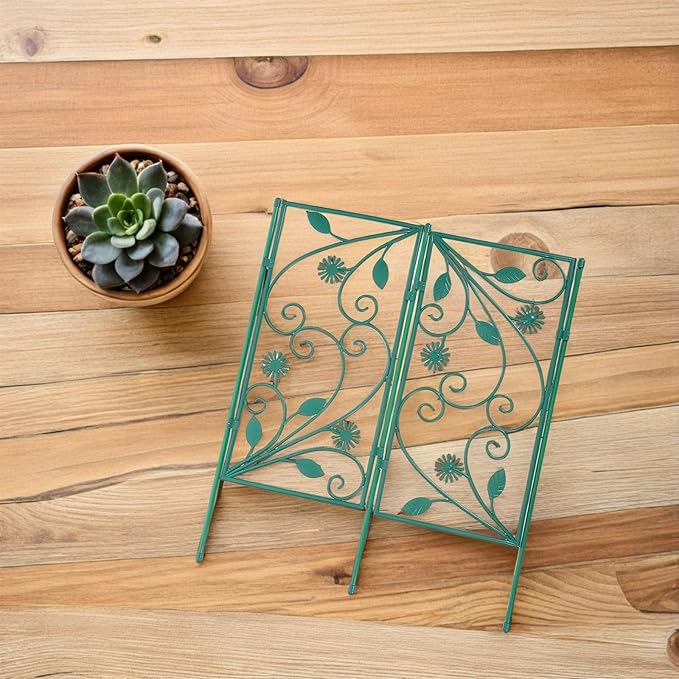 Decorative Garden Trellis for Climbing Plants Outdoor Vine Support Rack 7-Rod 6-Panel 114cm×45cm Vertical Plant Climbing Stand for Patio Yard
