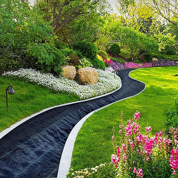 Garden Weed Barrier Fabric Heavy Duty Geotextile Landscape FabricOutdoor Weed Mat Weed Control Gardening Matfor Garden Planting Weed Blocking - Black (Size : 0.9x110m/3x361ft)