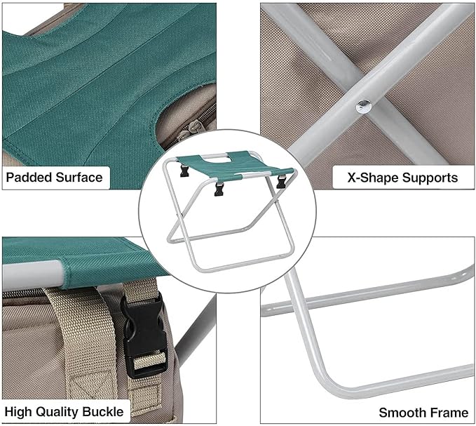 Garden Folding Stool Foldable Multipurpose Chair with Tools Storage Bag Large LIDacity for Greenhouse Fishing Camping and Travel