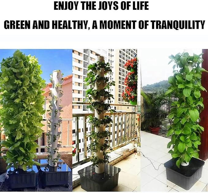 Hydroponic Planting System Garden hydroponic Planting System Vertical Tower Vegetable Plant Tower 15 Floors 45 Plant Positions Smart Garden