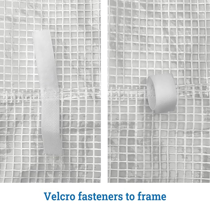 YardGrow 2-Doors Replacement Greenhouse Cover for Larger Walk in Outdoor Yard Plant Gardening Hot House Cover ONLY (24.6'x10'x7' White)