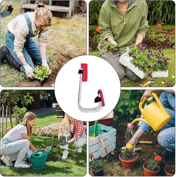 Garden Kneeler Seat Kneeling Stool for Gardening Protecting Knees Farm Work Portable Knee Seat Leg Brace Labor-Saving Tools Ergonomic Knee Protection and Ankle Support(Red)