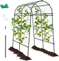 Giantex Garden Arch Trellis for Climbing Plants 7.5FT Tall Plant Support Archway with PE Coated Metal Structure for Climbing Vine/Vegetables/Fruit/Flower Outdoor Cucumber Trellis for Raised Bed
