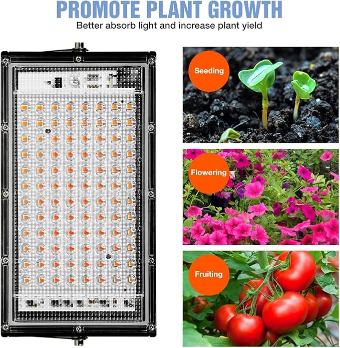 LED Grow Light Full Spectrum Floodlight Plant Growing Light Waterproof Phytolamp for Indoor Outdoor Plants Flower Seedlin50W