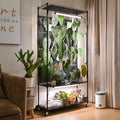 Bstrip Plant Cabinet with Pegboard 3 Tier Plant Shelf with Grow Light Metal Plant Stand with 4 Pack 96W Grow Lights for Indoor Plant Foliage Plants Seed Starting 35.4x13.8x71