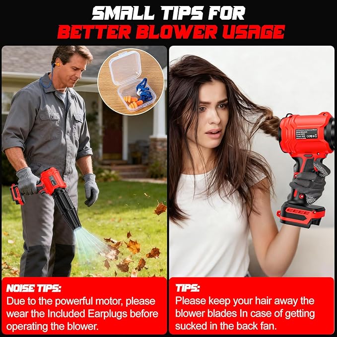 Cordless Leaf Blower Compatible for Milwaukee 18V Battery(NO Battery) Mini Turbo Jet Blower with 2 Nozzles Lightweight &amp One-Hand Use for Patio Garage Yard Cleaning Car Dryer(Tool Only)