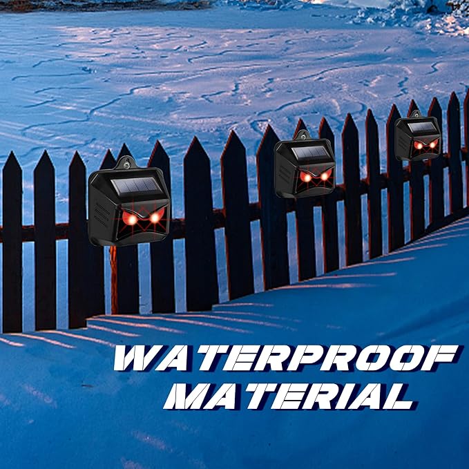 6 Pack Solar Animal Repellent Predator Eyes Animal Deterrent Sentinels with Red LED Blinking Lights Drive Away Raccoon Deer Skunk Cat Coyote from Yard Farm and Chicken Coops