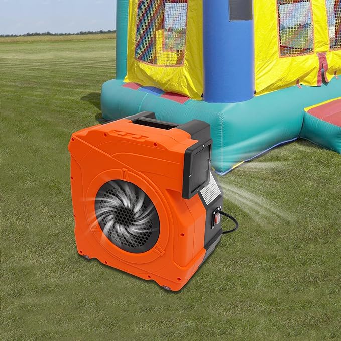 3HP Bounce House Blower IP24 Portable Inflatable Blower Fan Quiet 2150W Commercial Air Pump Fan 3350 RPM with Reverse Air Door Design for Bounce House Jump Slide Castle