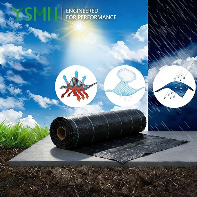 Weed Barrier Fabric Planting Cover - 3 x 250 FT Heavy Duty Landscape Fabric Ground Cover Block for Outdoor Planting