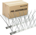Stainless Steel Bird Spikes for PigeonsPre-AssembledAnti Bird Deterrent Spikes for Woodpeckers Squirrels RaccoonsWeatherproof Fence Spikes for Roof RailingPatio 9.84 Feet