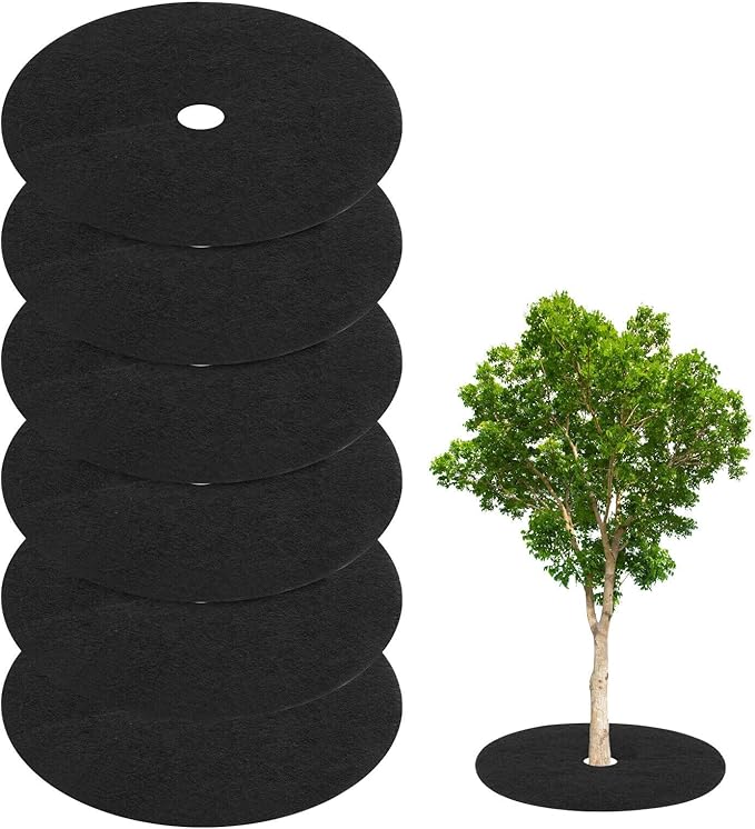Home and Garden Parts 6 Pack Tree Cover Ring 20.4 Inch Tree Protector Apply to Weed Fabric Black #CN/251024/09879