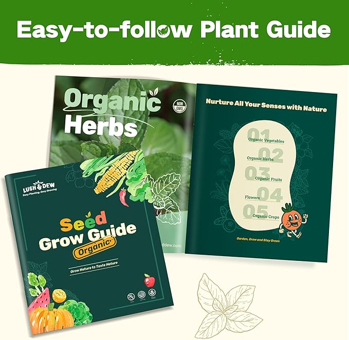 LUSH&ampDEW Culinary Herbs Kitchen Garden Seed Bank Gardening Gifts for Women Men 16 Varieties Non-GMO Heirloom Seeds for Planting Herb in Raised Garden Beds Windowsill Survival Kit for Cooking Sp