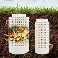 2 Pack Underground Compost Bin Plastic Garden Worm Farm Outdoor for Organic Refuse Compost Bin with Holes and Lid for Garden Vegetable Patch Backyard Greenhouse
