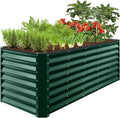 Best Choice Products 8x2x2ft Raised Outdoor Metal Garden Bed Deep Root Box Planter for Vegetables Flowers Herbs 240 Gallon Capacity 100% Non Toxic Materials - Dark Green