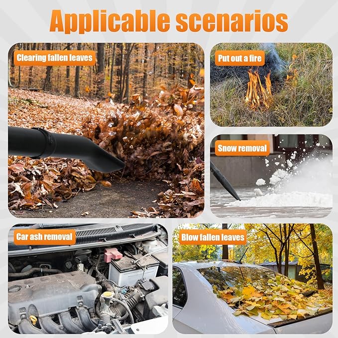 65cc Backpack Leaf Blower - 200MPH Gas Leaf Blower High-Velocity Strong Wind Back Pack Leafs Blowers with 1.7L Tank for Lawn Garden &amp Commercial Use Orange