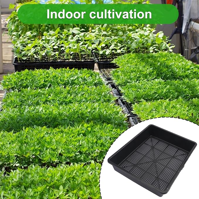 16 Pack Seed Starter Trays 15 x 12 inches Microgreens Growing Trays with Mesh Bottom for Germination Hydroponic &amp Sprouting Plant Trays for Garden Wheatgrass