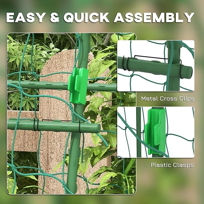 Vertical Growing Arch for Small Spaces 6.8’ High A-Frame Trellis with Coated Steel Frame Maximizes Garden Yield for Cucumbers Peas and Pole Beans