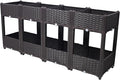 Planter Raised Beds Elevated Drainage Plug Raised for VegetableFlowerHerb Outdoor Standing Planter Beds Gardening KitBrown63x15.7x27.7 QB590