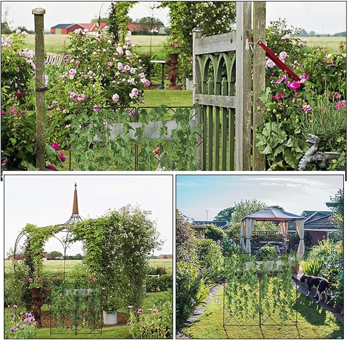 VOSAREA 2pcs Climbing Plant Trellis Garden Support Frame for Indoor Outdoor Vines Vegetables Foldable Metal Plant Climbing Rack 20x53cm for Flower Stems