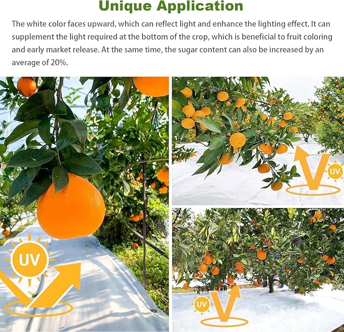 3x100ft Weed Barrier Fabric &amp Landscape Fabric5.8oz Heavy-Duty Non-Woven Ground Cover Easy Setup Weed Control Mat for Garden Yard Farm Orchard Fruit Trees