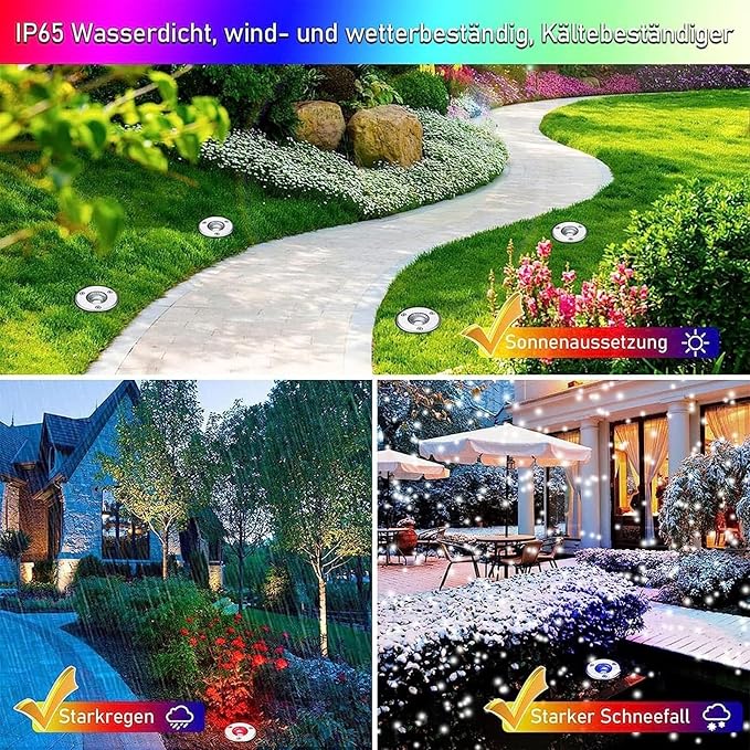 4PCS LED Landscape Lights - Outdoor Buried Lamp 3W LED Ground Recessed Spotlight 12V-24V RGB Ground Spot Lights IP65 Garden Recessed Floor Lamp Spotlight Led Light(3W(24V))