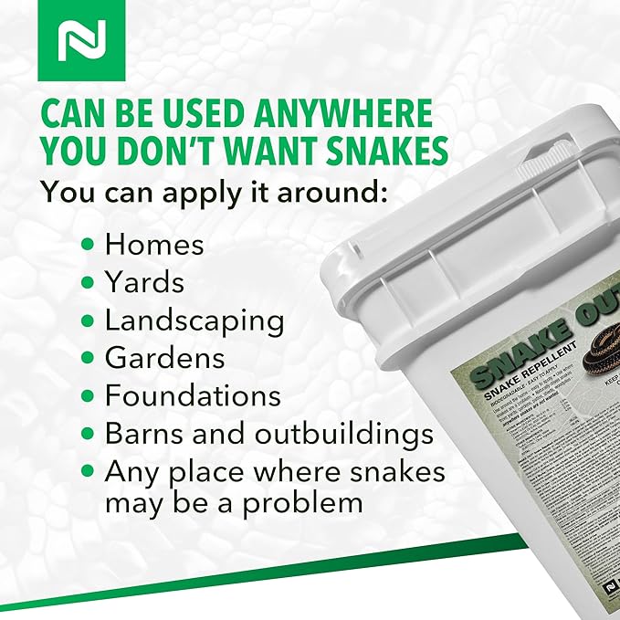 Nisus Snake Out Snake Repellent Biodegradable Safe for Pets and Children Easy Application for Yards Gardens and Sheds 25 lbs