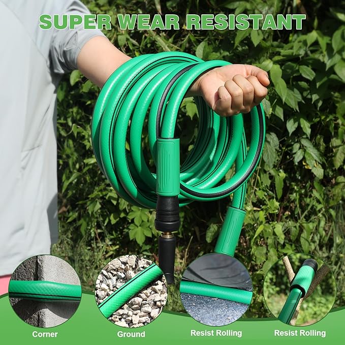 AIODE Garden Hose 5/8 x 35FT Heavy Duty Water Hose Super Flexible All-weather Lawn &amp Garden Watering Equipment (35FT)