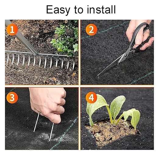 Driveway Fabric Weed Barrier Fabric Weed Control Film Garden Barrier Fabric for Flower Bed(0.9x15m/3x50ft)