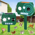 Solar Ultrasonic Animal Repellent Outdoor 2 Pack Cat Repellent Outdoor Deer Repellent Devices with PIR Motion Sensor ＆ LED Flash Waterproof Squirrel Repeller Cat Raccoons Rabbits Deer Skunk