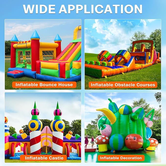 1.5HP Inflatable Air Blower for Big Inflatables 1100W Powerful Bounce House Blower Portable Commercial Fan Pump for Large Inflatable Bouncy Castle Water Slide Jumper