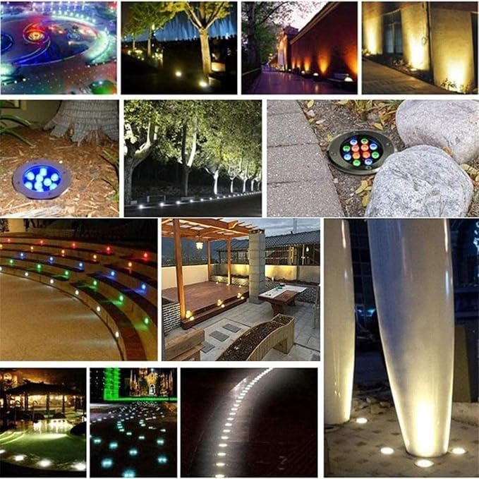 Landscape Lights - Outdoor Buried Lights AC 85-265V Inground Yard Lamp Tempered Glass Outdoor Landscape Lighting IP67 Waterproof LED Recessed Spotlight For Garden Pathway Patio(Warm Light6w)