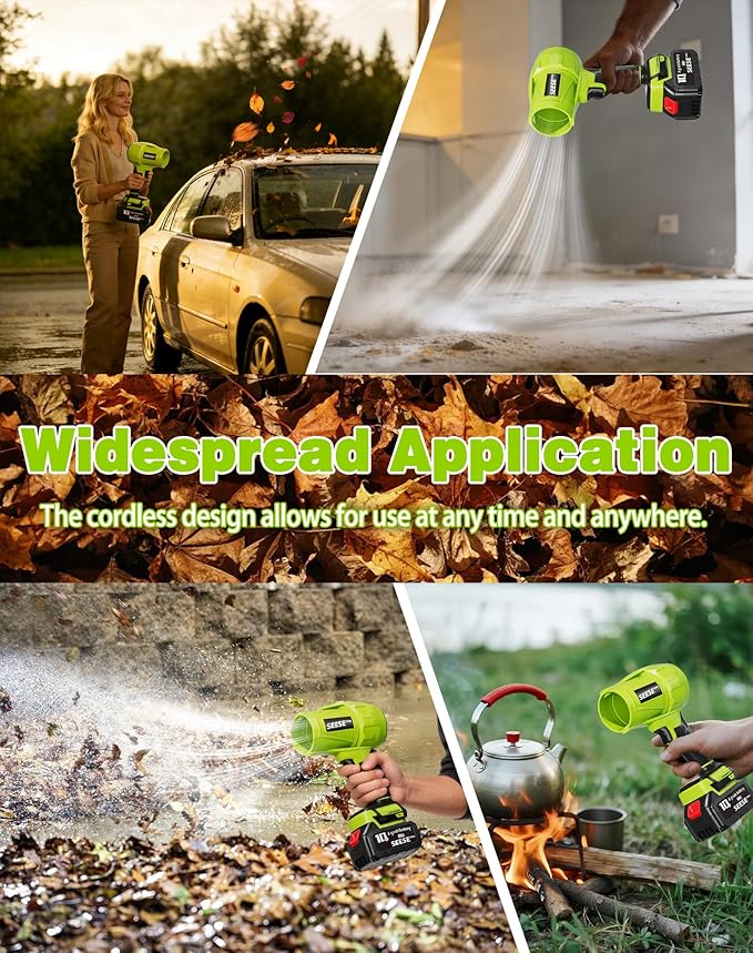 Turbo Jet Blower 1000g Thrust Cordless Leaf Blower Ultra-Light 1200 CFM 200 MPH Handheld Power Blower Long Runtime for Car Drying Porch Steps (1 Battery)